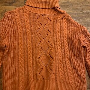 Almost Famous Orange Turtleneck Sweater